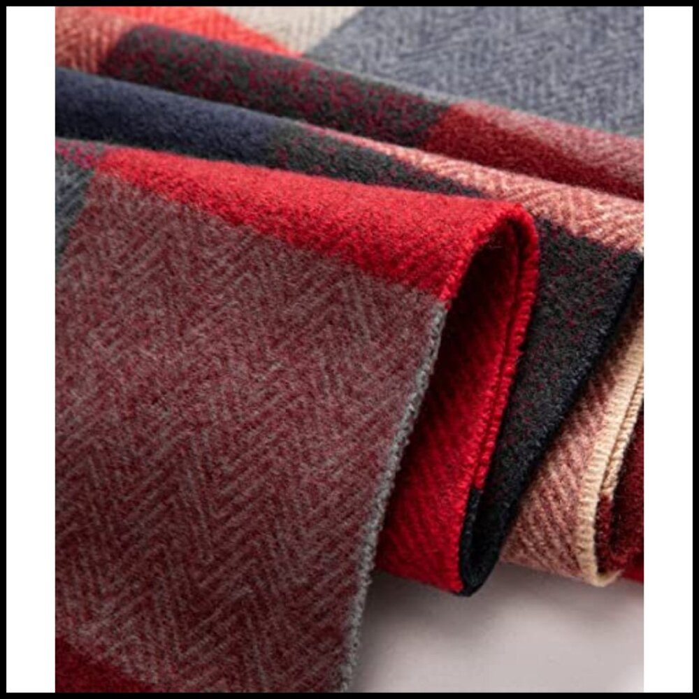 Soft Wool Scarf Classic Plaid Pattern Winter Shaw… - image 5